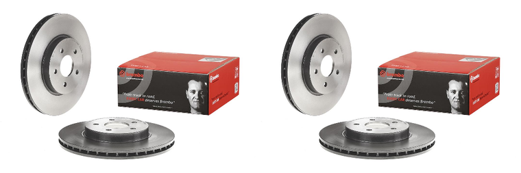 2x Brembo Jaguar X-Type Brake Rotor | Eye-Catching, Corrosion Resistant, Protective Coating | 300mm Diameter