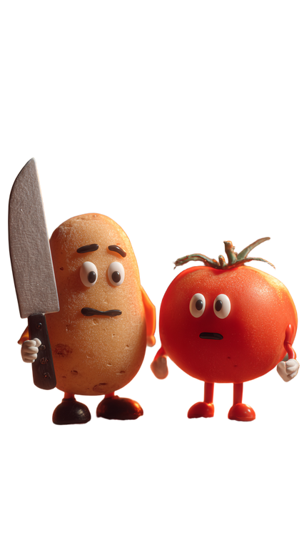 Cute Potato Knife Vinyl Car Decal Sticker – Waterproof & UV-Resistant 4.8533333333333335"