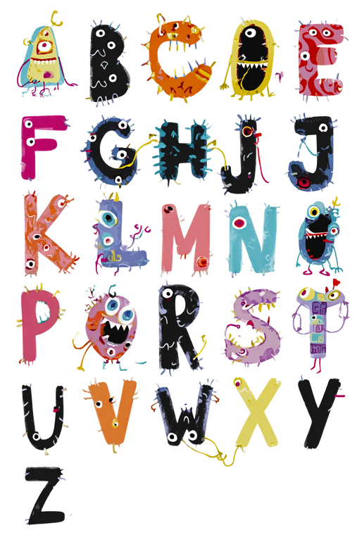Monster Alphabet Letters Vinyl Car Decal Sticker – Waterproof & UV-Resistant 8.96"