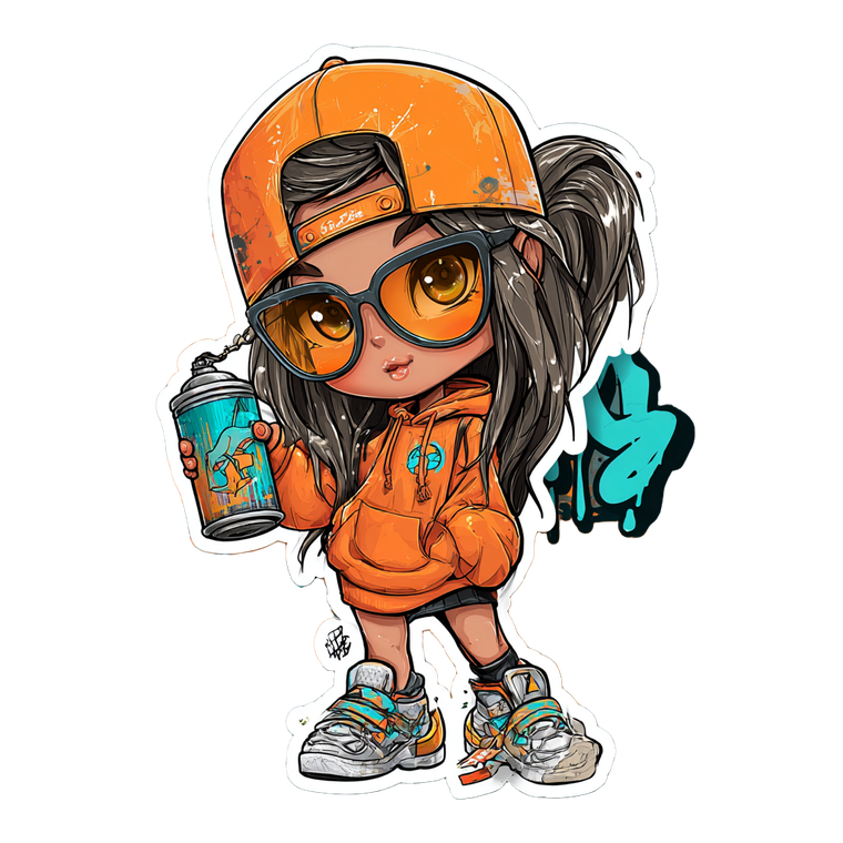 Graffiti Girl Sticker Vinyl Car Decal Sticker – Waterproof & UV-Resistant 6.826666666666667"