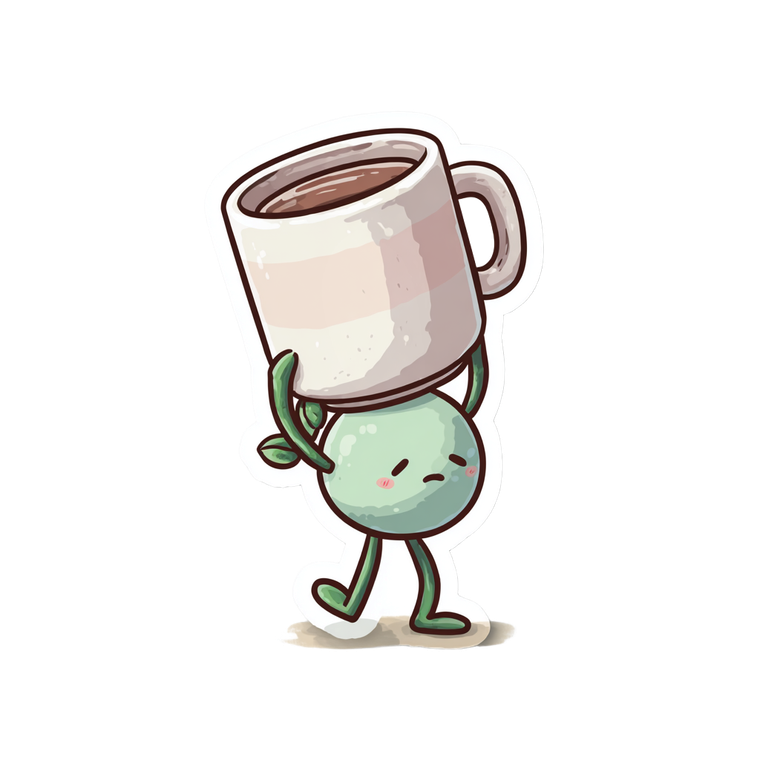 Tired Junimo Mug Vinyl Car Decal Sticker – Waterproof & UV-Resistant 3.4133333333333336"