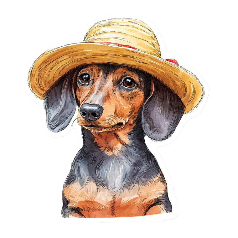 Cute Dachshund Sticker Vinyl Car Decal Sticker – Waterproof & UV-Resistant 3.4133333333333336"
