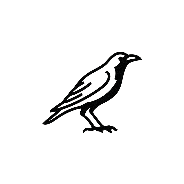 Minimal Monoline Raven Vinyl Car Decal Sticker – Waterproof & UV-Resistant 6.826666666666667"