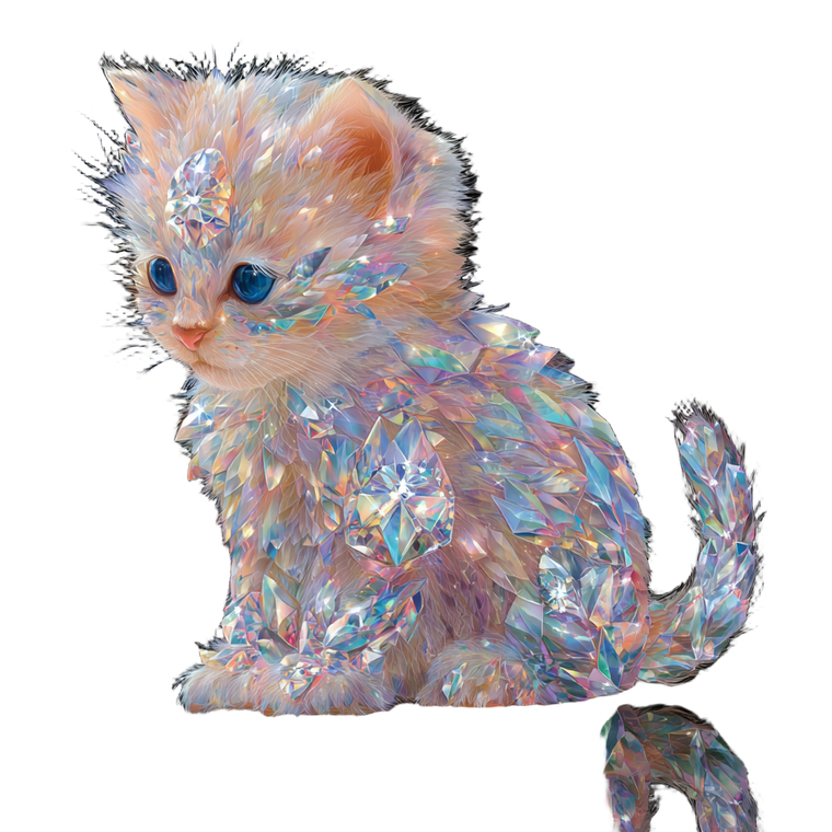 Crystal Kitten Vinyl Car Decal Sticker – Waterproof & UV-Resistant 6.826666666666667"