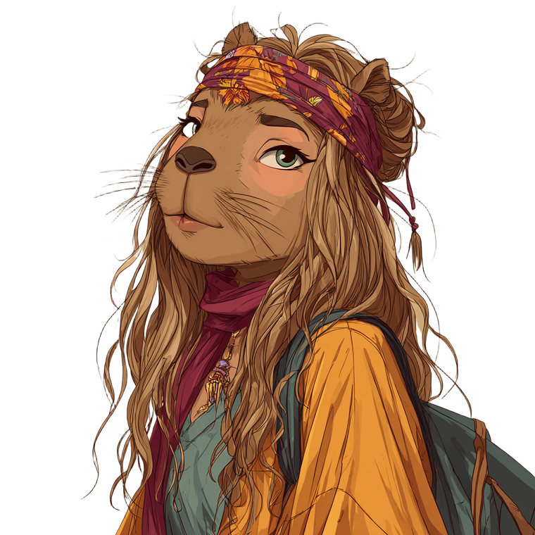 Hippie Capybara Girl Vinyl Car Decal Sticker – Waterproof & UV-Resistant 3.4133333333333336"