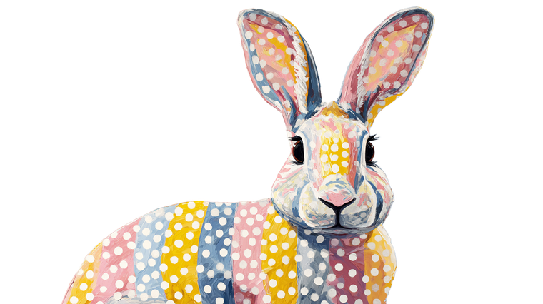 Pop Art Bunny Vinyl Car Decal Sticker – Waterproof & UV-Resistant 2.72"