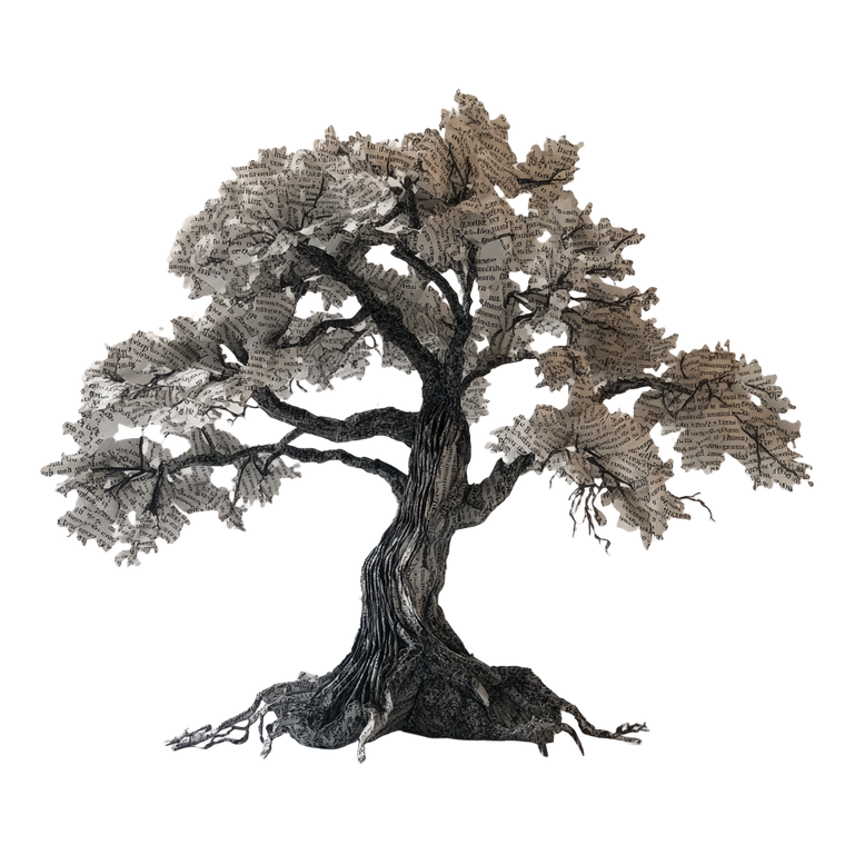 Paper Oak Tree Vinyl Car Decal Sticker – Waterproof & UV-Resistant 6.826666666666667"