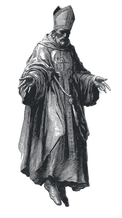 Floating Medieval Priest Vinyl Car Decal Sticker – Waterproof & UV-Resistant 4.8533333333333335"