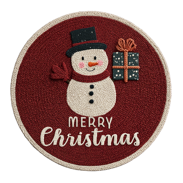 Snowman Christmas Mat Vinyl Car Decal Sticker – Waterproof & UV-Resistant 3.4133333333333336"