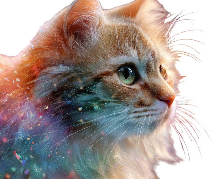Rainbow Glowing Cat Vinyl Car Decal Sticker – Waterproof & UV-Resistant 3.2"
