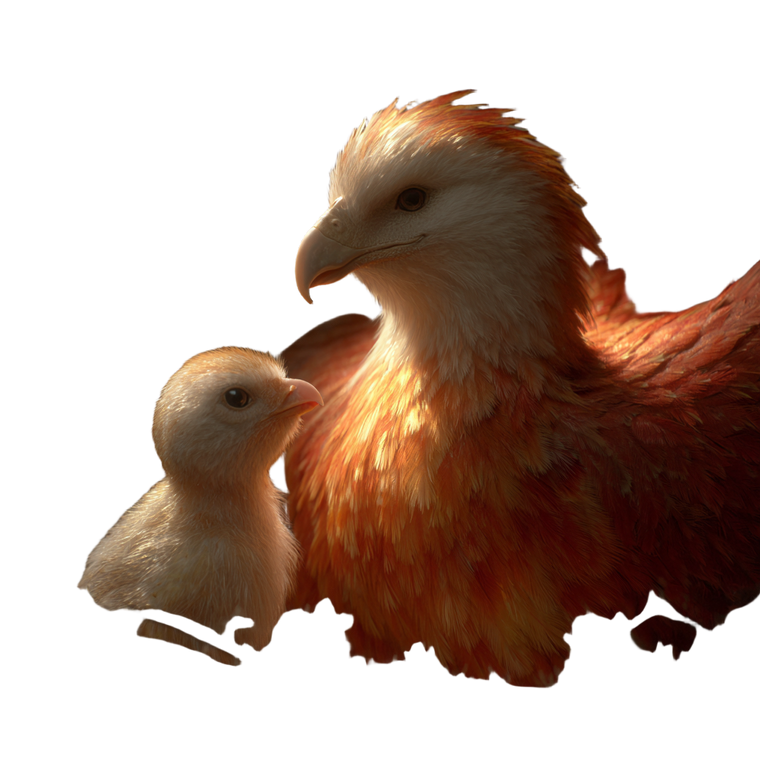 Fiery Phoenix Chick Vinyl Car Decal Sticker – Waterproof & UV-Resistant 3.4133333333333336"