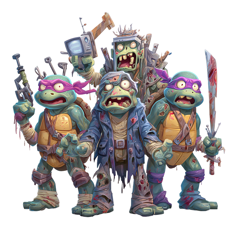 Zombie Ninja Turtles Vinyl Car Decal Sticker – Waterproof & UV-Resistant 3.4133333333333336"