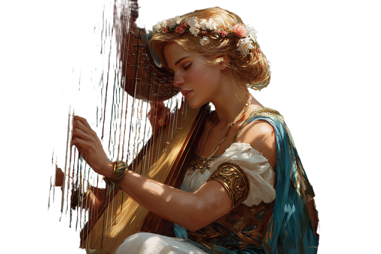 Victorian Harpist Vinyl Car Decal Sticker – Waterproof & UV-Resistant 2.986666666666667"