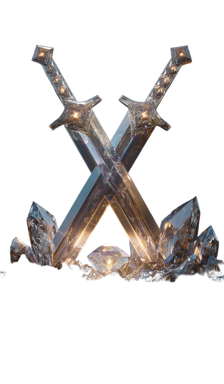 Crossed Diamond Swords Vinyl Car Decal Sticker – Waterproof & UV-Resistant 9.49333333333333