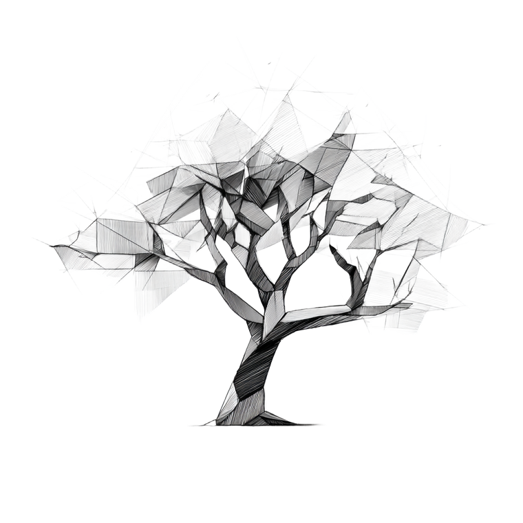 Geometric Tree Sketch Vinyl Car Decal Sticker – Waterproof & UV-Resistant 3.4133333333333336"