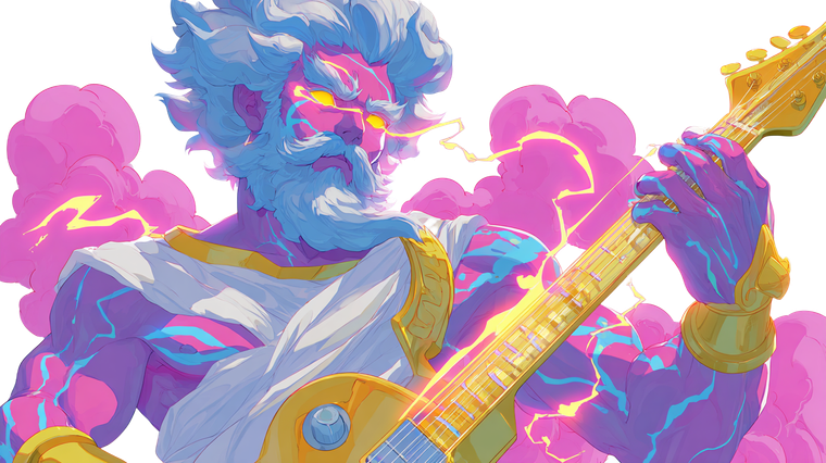 Stylized Anime Zeus Vinyl Car Decal Sticker – Waterproof & UV-Resistant 5.4
