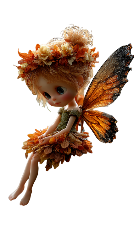Chibi Fairy Autumn Vinyl Car Decal Sticker – Waterproof & UV-Resistant 9.706666666666667"
