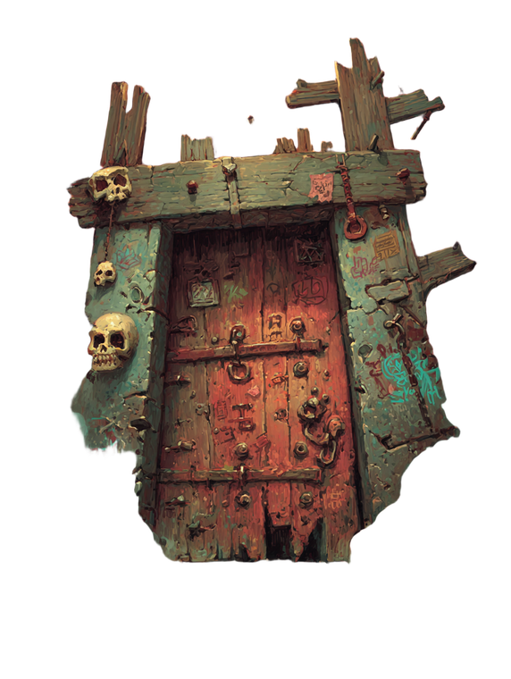 Goblin Dungeon Door Vinyl Car Decal Sticker – Waterproof & UV-Resistant 8.213333333333333"