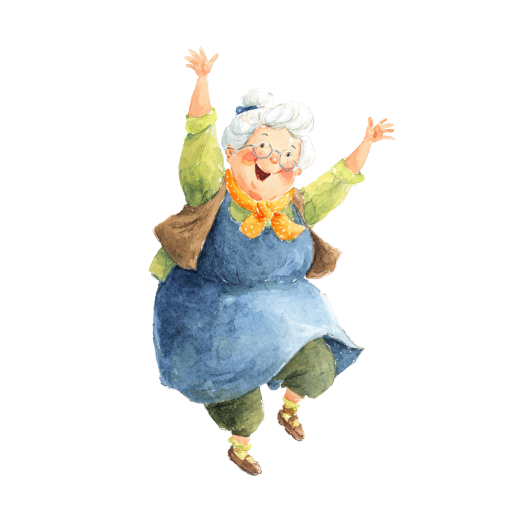 Dancing Old Lady V2 Vinyl Car Decal Sticker – Waterproof & UV-Resistant 6.826666666666667"