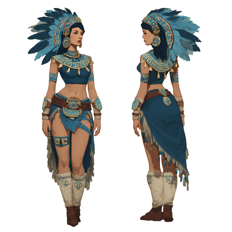 Aztec Woman Warrior Vinyl Car Decal Sticker – Waterproof & UV-Resistant 6.826666666666667"