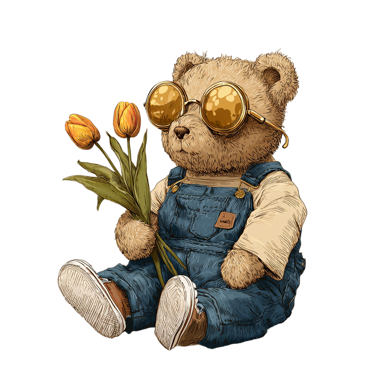 Stylish Teddy Bear V23 Vinyl Car Decal Sticker – Waterproof & UV-Resistant 3.4133333333333336"