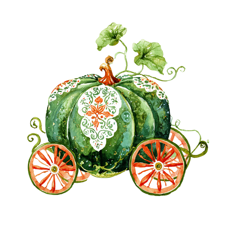 Pumpkin Carriage Clipart Vinyl Car Decal Sticker – Waterproof & UV-Resistant 3.4133333333333336"