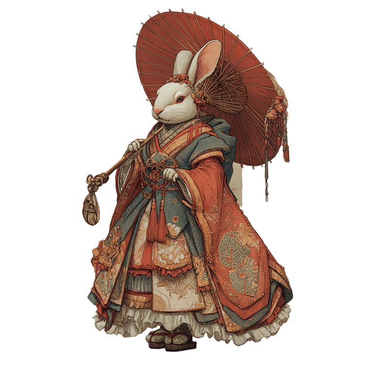 Geisha Rabbit V2 Vinyl Car Decal Sticker – Waterproof & UV-Resistant 6.826666666666667"