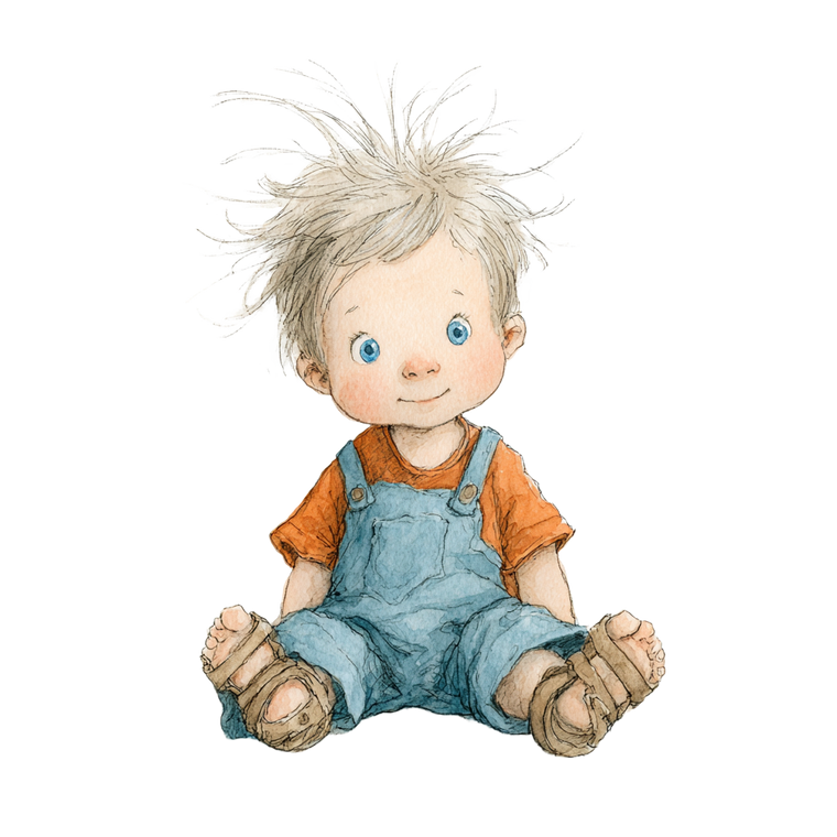 Curious Baby Character Vinyl Car Decal Sticker – Waterproof & UV-Resistant 6.826666666666667"