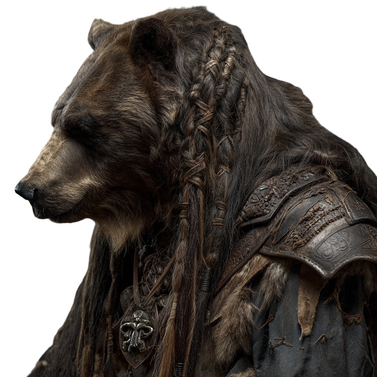Braided Fur Bear Vinyl Car Decal Sticker – Waterproof & UV-Resistant 3.4133333333333336"
