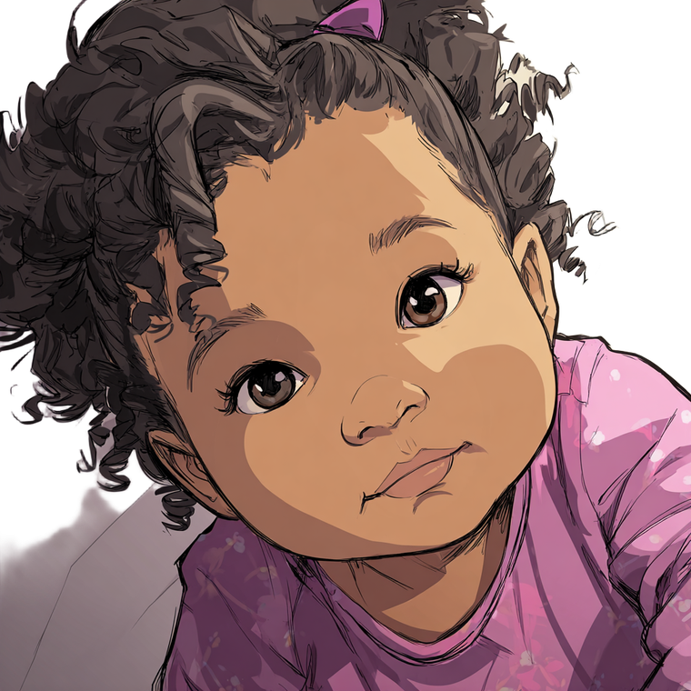 Baby Girl Illustration Vinyl Car Decal Sticker – Waterproof & UV-Resistant 3.4133333333333336"