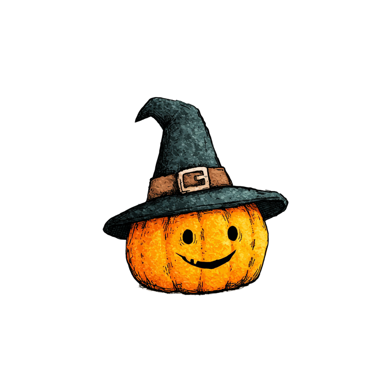 Pumpkin With Hat Vinyl Car Decal Sticker – Waterproof & UV-Resistant 6.826666666666667"