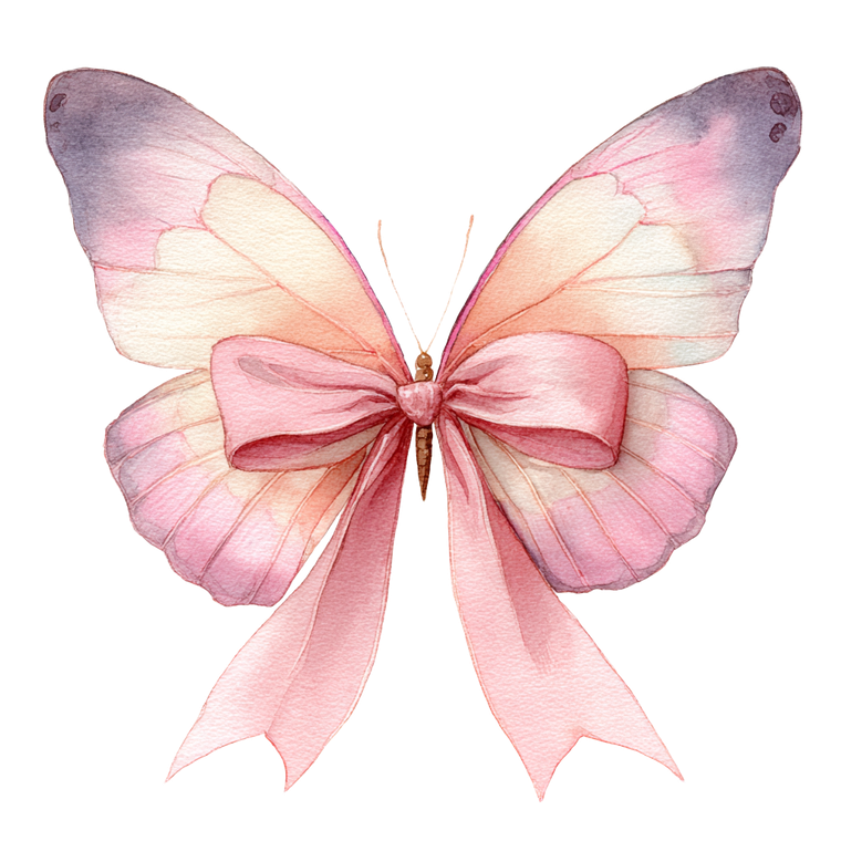 Butterfly With Ribbon Vinyl Car Decal Sticker – Waterproof & UV-Resistant 3.4133333333333336"