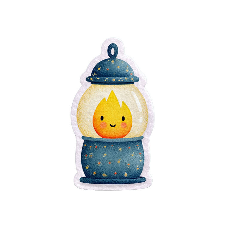 Cute Lantern Character Vinyl Car Decal Sticker – Waterproof & UV-Resistant 3.4133333333333336"
