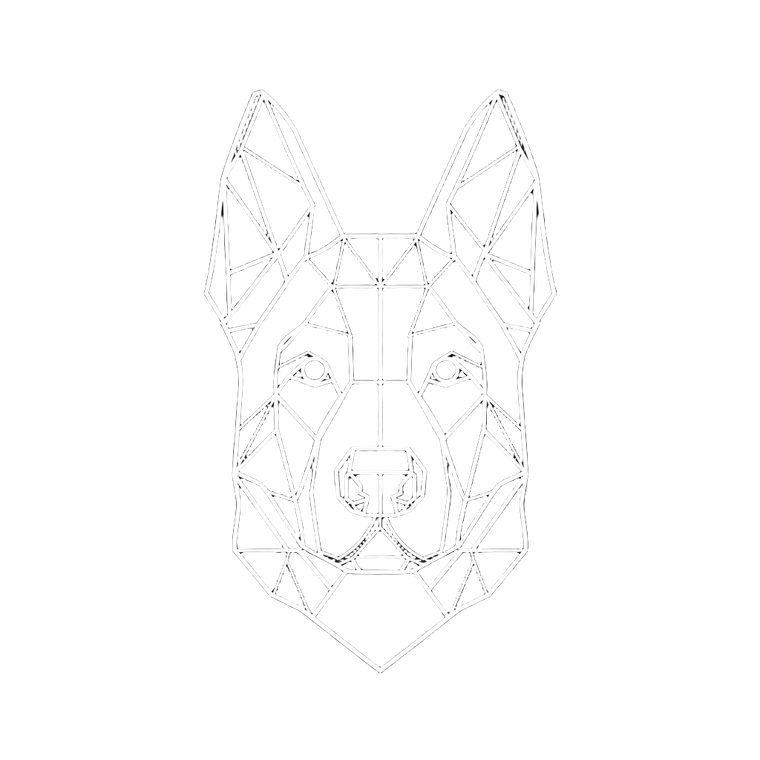Geometric Dog Icon Vinyl Car Decal Sticker – Waterproof & UV-Resistant 3.4133333333333336"