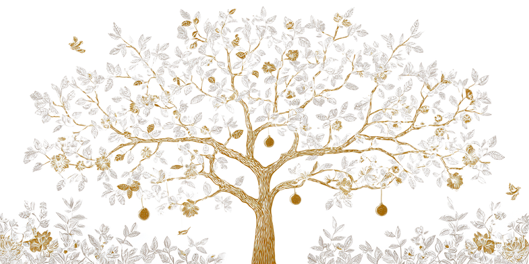Golden Silhouette Family Tree Vinyl Car Decal Sticker – Waterproof & UV-Resistant 2.56"