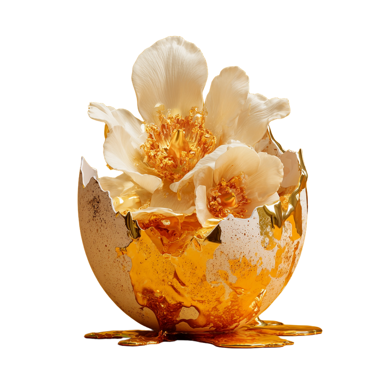 Golden Blossom Egg Vinyl Car Decal Sticker – Waterproof & UV-Resistant 6.826666666666667"