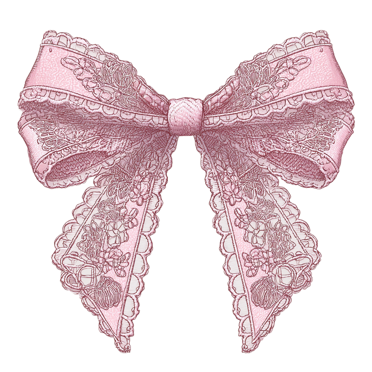 Lace Floral Bow Vinyl Car Decal Sticker – Waterproof & UV-Resistant 3.4133333333333336"