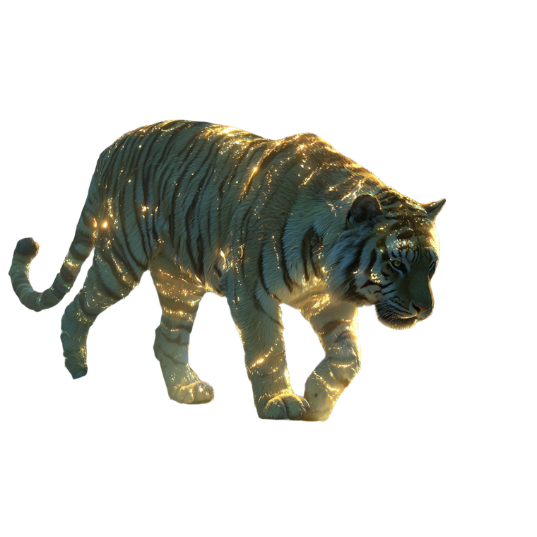 Glowing Tiger Walking Vinyl Car Decal Sticker – Waterproof & UV-Resistant 6.826666666666667"