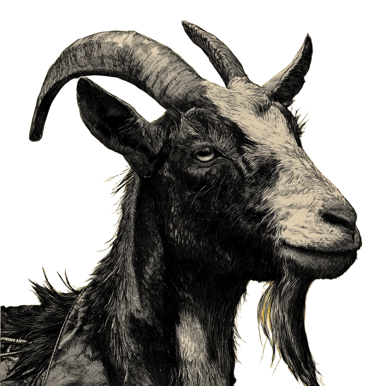 Goat Illustration Vinyl Car Decal Sticker – Waterproof & UV-Resistant 6.826666666666667"
