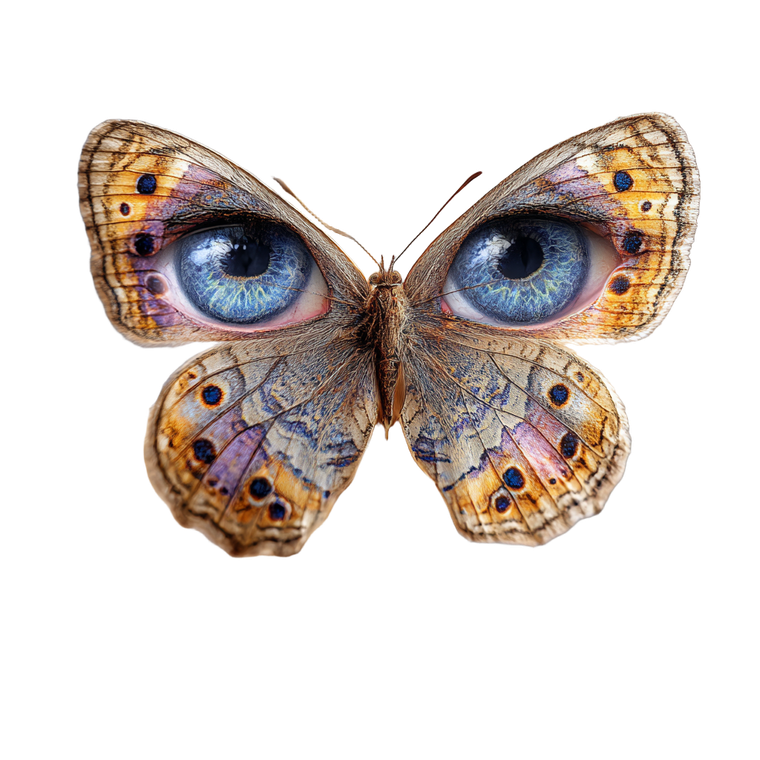 Butterfly With Eyes Vinyl Car Decal Sticker – Waterproof & UV-Resistant 3.4133333333333336"