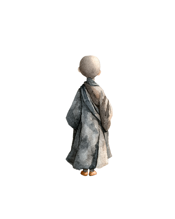 Buddhist Monk Illustration V2 Vinyl Car Decal Sticker – Waterproof & UV-Resistant 4.0"