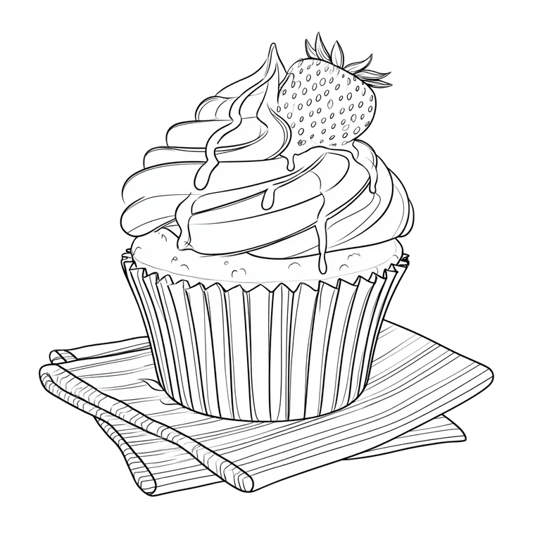 Cupcake Coloring Page Vinyl Car Decal Sticker – Waterproof & UV-Resistant 6.826666666666667"
