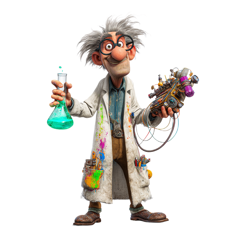 Mad Scientist Character V2 Vinyl Car Decal Sticker – Waterproof & UV-Resistant 3.4133333333333336"