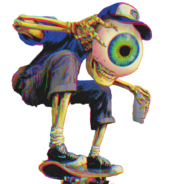 Trippy Skeleton Eye Vinyl Car Decal Sticker – Waterproof & UV-Resistant 3.4133333333333336"