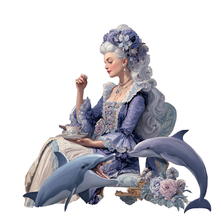 Rococo Dolphin Vinyl Car Decal Sticker – Waterproof & UV-Resistant 3.4133333333333336"