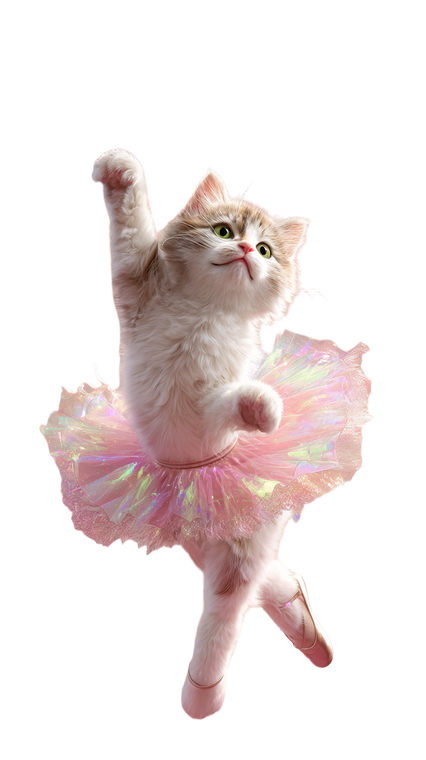 Dancing Kitten Ballerina V2 Vinyl Car Decal Sticker – Waterproof & UV-Resistant 9.706666666666667"