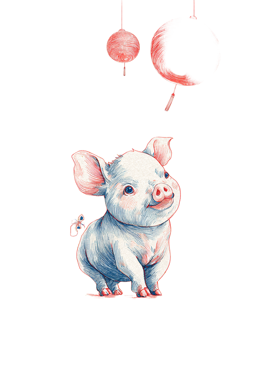 Noble Festive Pig Vinyl Car Decal Sticker – Waterproof & UV-Resistant 4.4