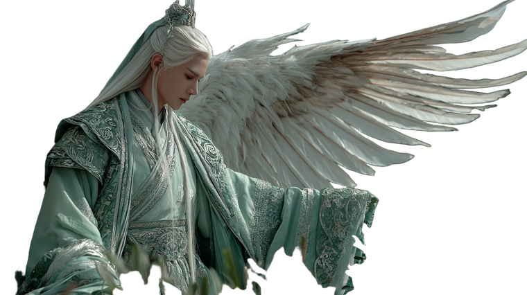 Winged Deity With Dragons Vinyl Car Decal Sticker – Waterproof & UV-Resistant 2.72"