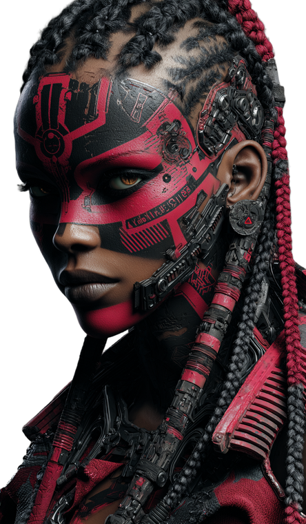 Cyberpunk Tribal Woman Vinyl Car Decal Sticker – Waterproof & UV-Resistant 4.746666666666667"