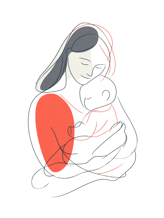 Mother Nursing Baby V2 Vinyl Car Decal Sticker – Waterproof & UV-Resistant 8.213333333333333"